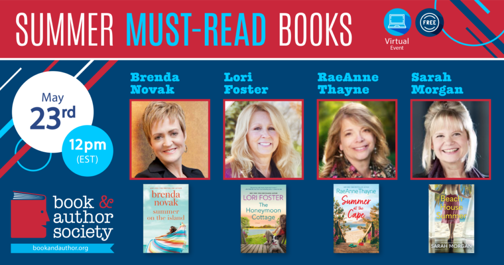Author photos and book cover art for panelists with link to Zoom registration page.
