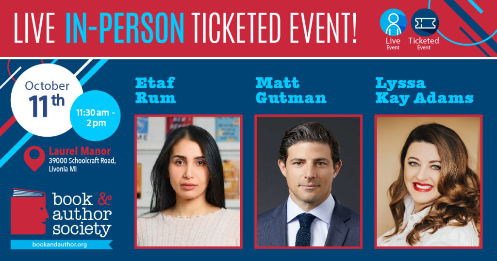 Event information for October 11th author luncheon with a link to buy tickets.